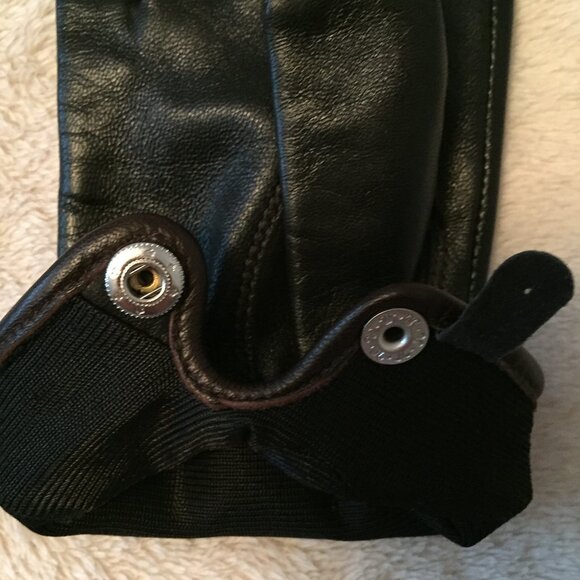 Black leather gloves sz S - Picture 8 of 11